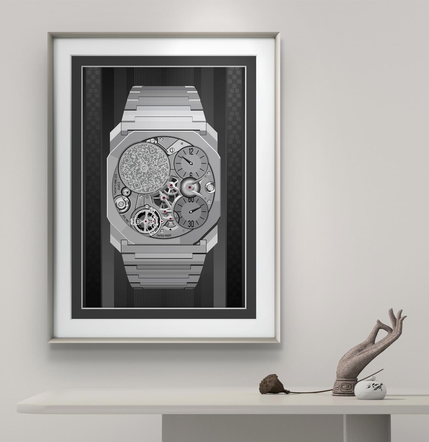 Bulgari Octo silver design in frame